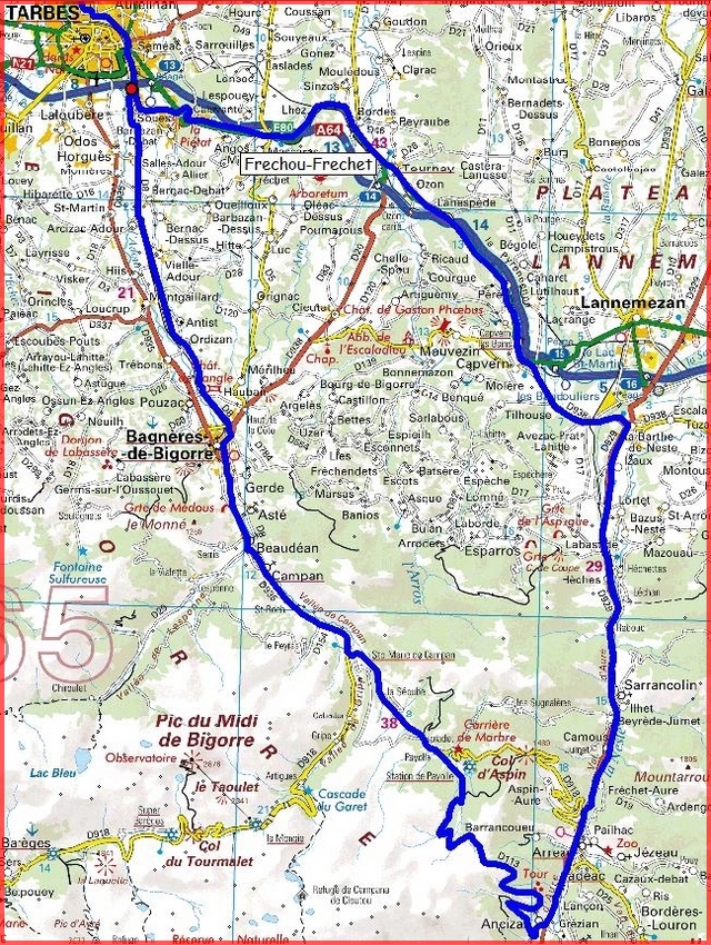Parcours velos cols hautes Pyrenees Hourquette d'Ancizan